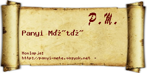 Panyi Máté névjegykártya